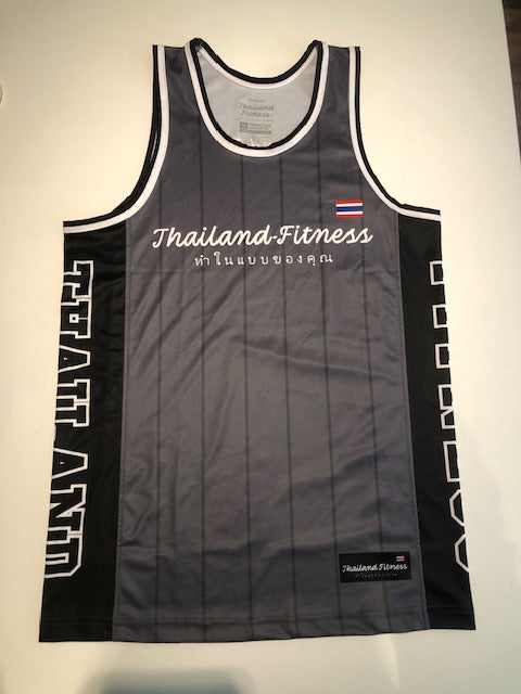 Mens Thailand-Fitness Vest - Grey Banner