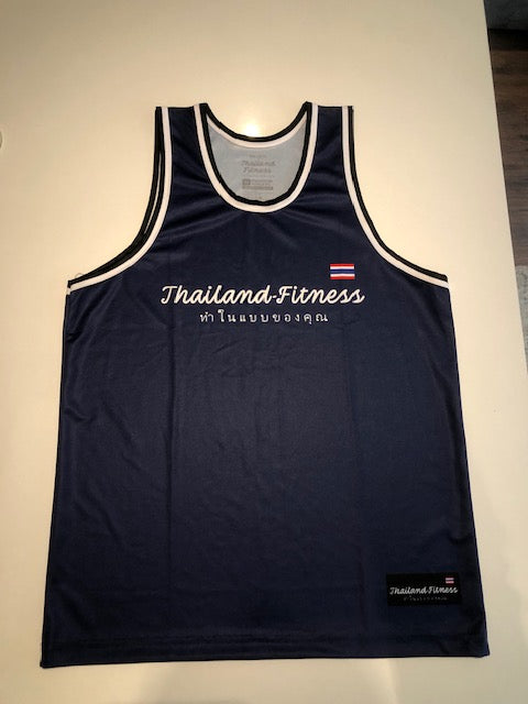 Mens Thailand-Fitness Singlet - Slim Fit Blue