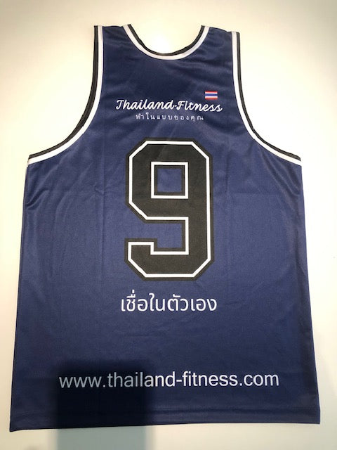 Mens Thailand-Fitness Singlet - Slim Fit Blue