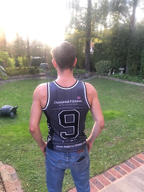 Mens Thailand-Fitness Vest - Grey Banner