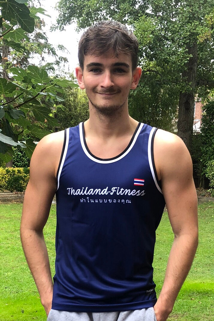 Mens Thailand-Fitness Singlet - Slim Fit Blue