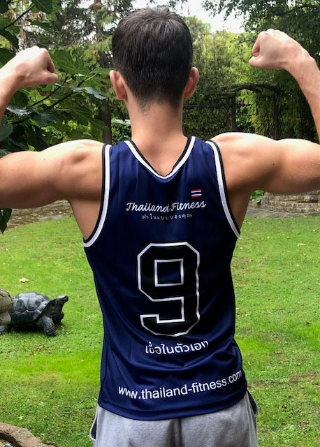 Mens Thailand-Fitness Singlet - Slim Fit Blue